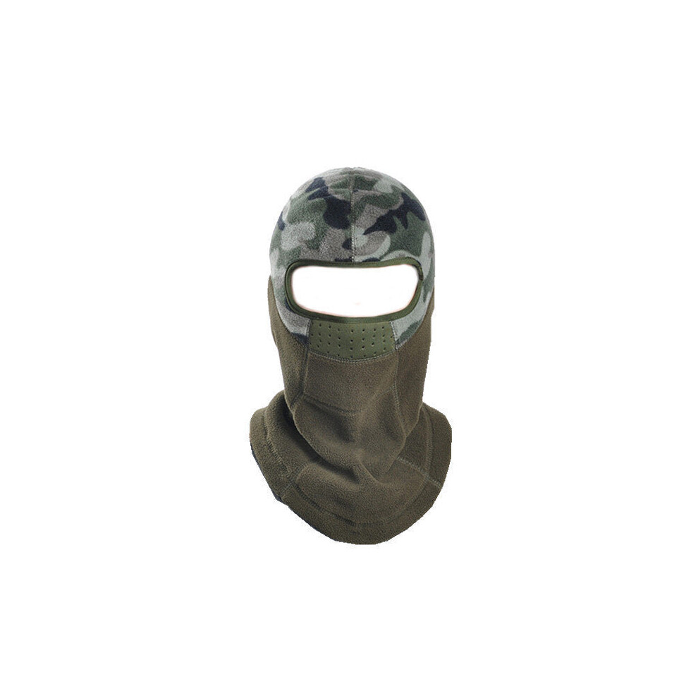 (Camouflage) Unisex Outdoor Warm Windproof Cs Fleece Cap Cheek Mask Hat Riding Skiing Hat Hood Red 3654657508180