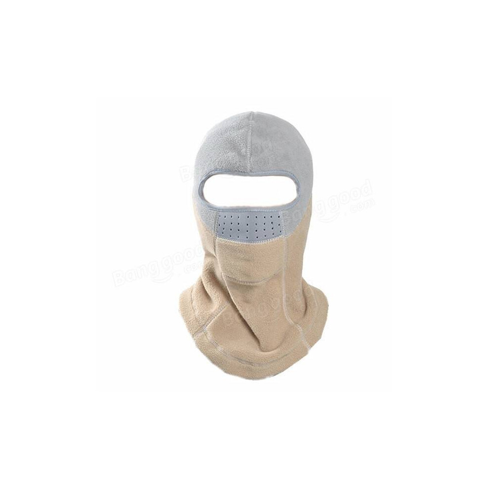 (Khaki) Unisex Outdoor Warm Windproof Cs Fleece Cap Cheek Mask Hat Riding Skiing Hat Hood Red 3654657508210