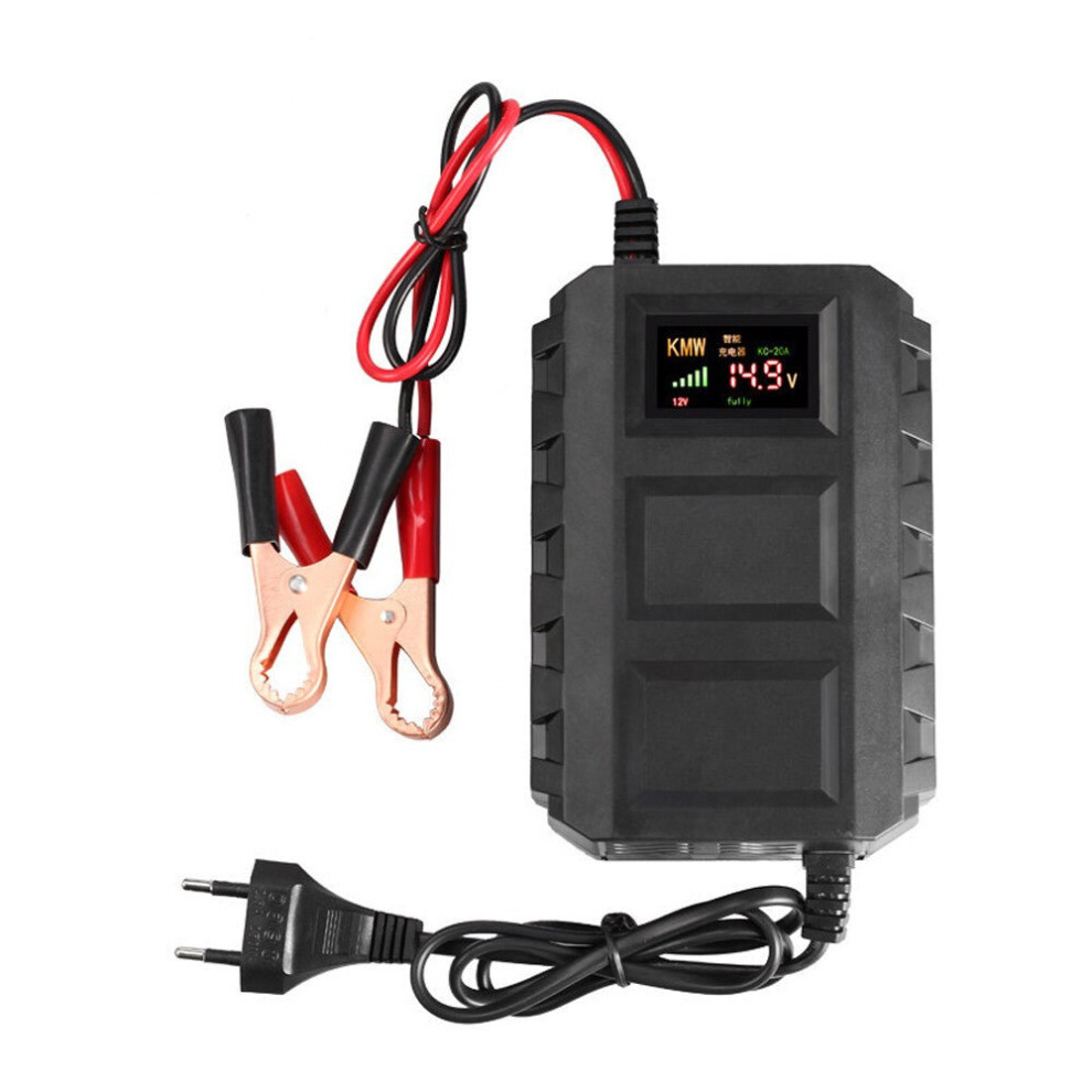 (EU Plug) Intelligent 12V 20A Automobile Batteries Lead Acid Battery Charger For Car Motorcycle