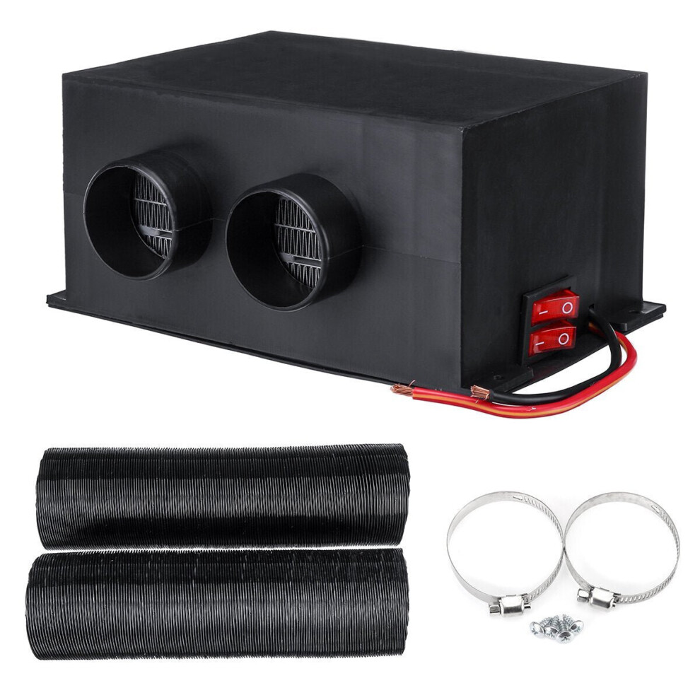 (12V) 12V/24V 650W 2-Hole Car Electric Heater Warm Air Heater Dual Switch Constant Temperature 3654659018045