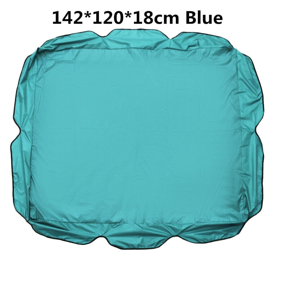 (Blue) 142*120*18CM Two-seat Swing Ceiling Canopy Dust-proof Shade Waterproof for Outdoor Courtyard