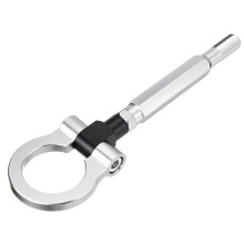 (Silver) Aluminum Track Racing Sports Car Front Rear Tow Hook Ring for Subaru WRX STI BRZ