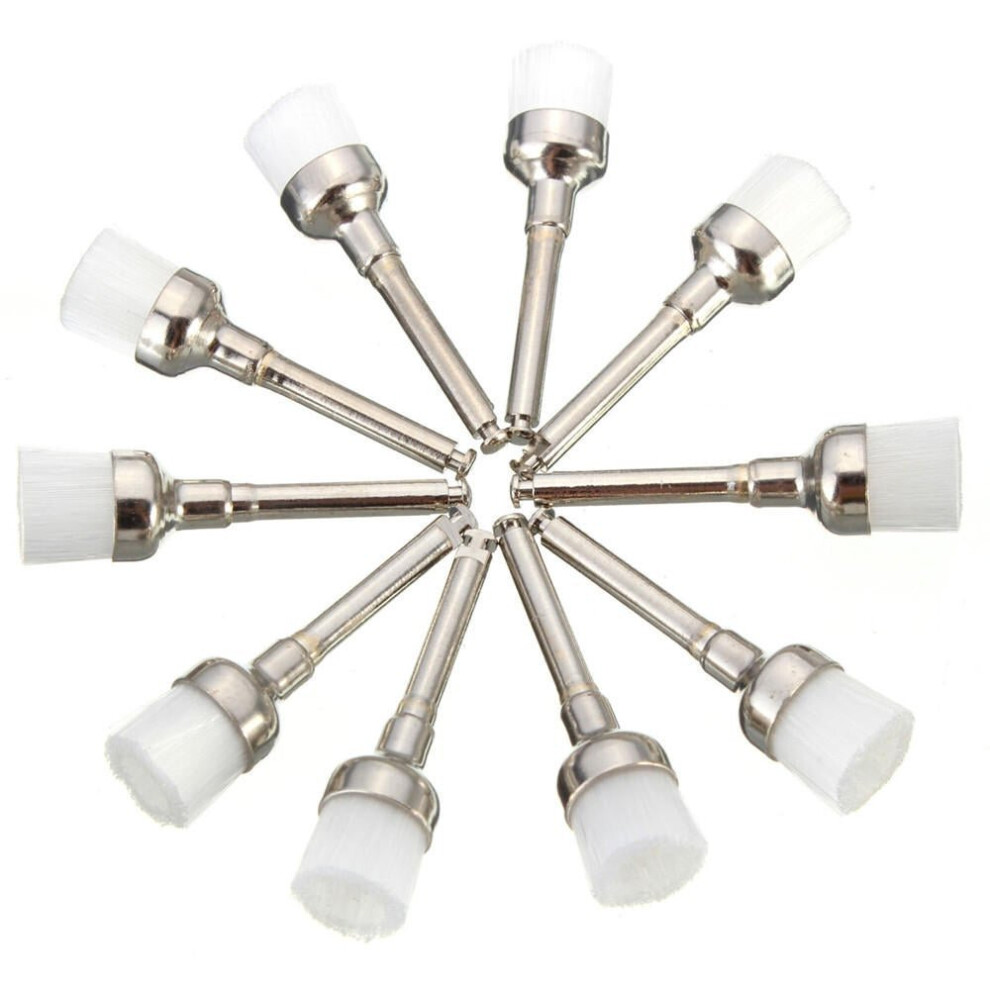 Greenzech White 100Pcs 28Mmx7mm Dental Prophy Brush Polishing Wheel Brush Nylon Bowl Shape