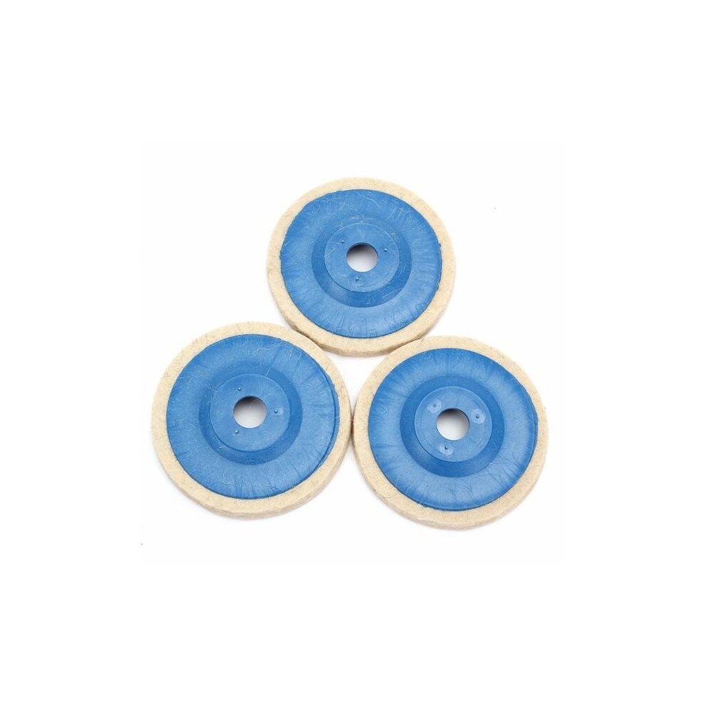 3pcs 4 Inch 100mm Round Grinding Wool Pad Polishing Wheel Felt Buffer Disc Set