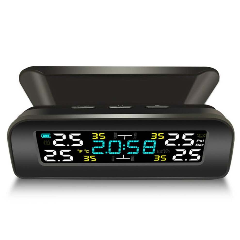 Car Tpms Tire Pressure Monitoring System Wireless Solar Charging Alarm 3654657571580