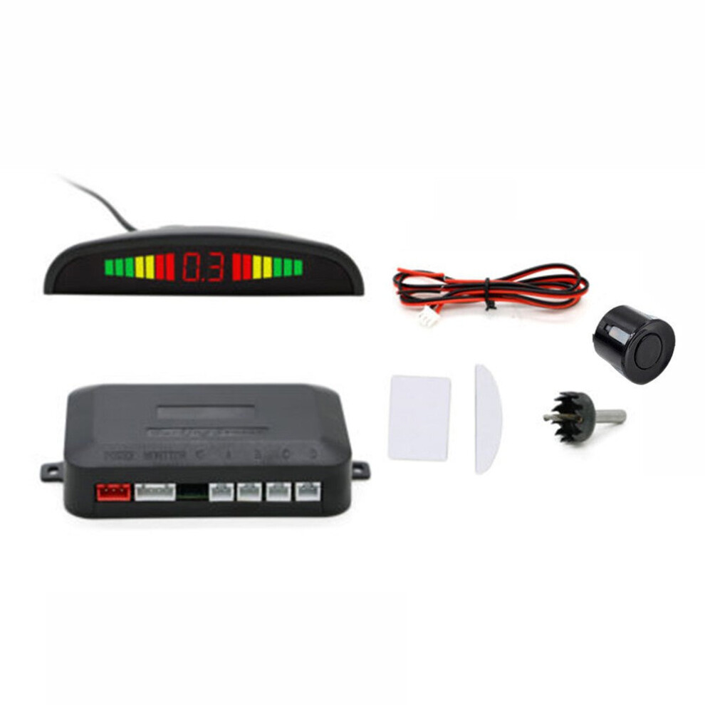 Car Sensor Backup Reverse Rear View Radar Alarm System Kit Digital Display Black