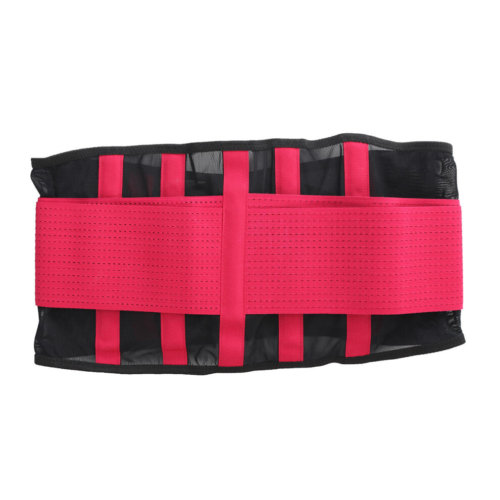 (Red, M) Sport Waist Trainer Belt Breathable Lumbar Lower Back Support