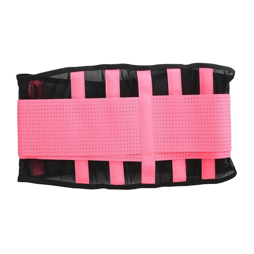 (Pink, L) Sport Waist Trainer Belt Breathable Lumbar Lower Back Support