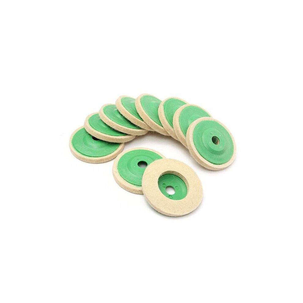 10Pcs 100Mm Round Wool Buffing Polishing Wheel Felt Pad Buffer Discs 3654659276001