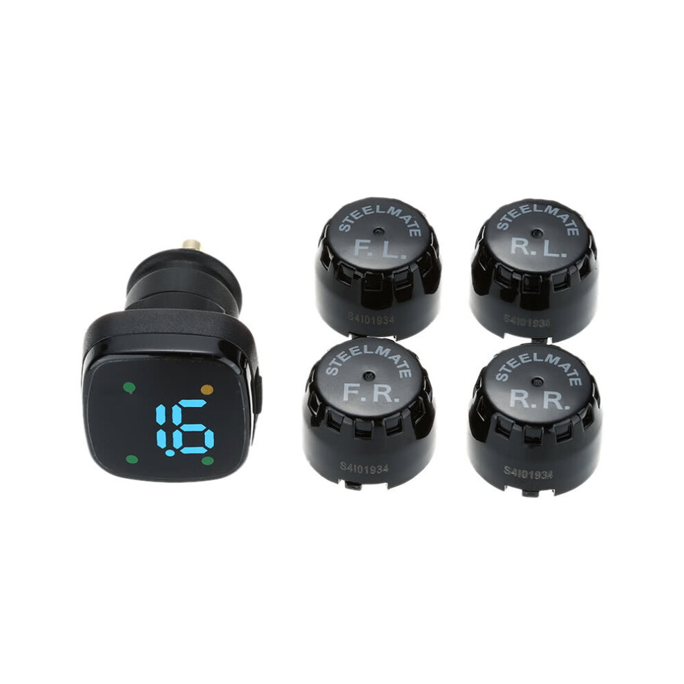 (Psi) Tpms Tp-76 Tire Pressure Monitoring System Led Cigarette Lighter External Sensors 3654657578053