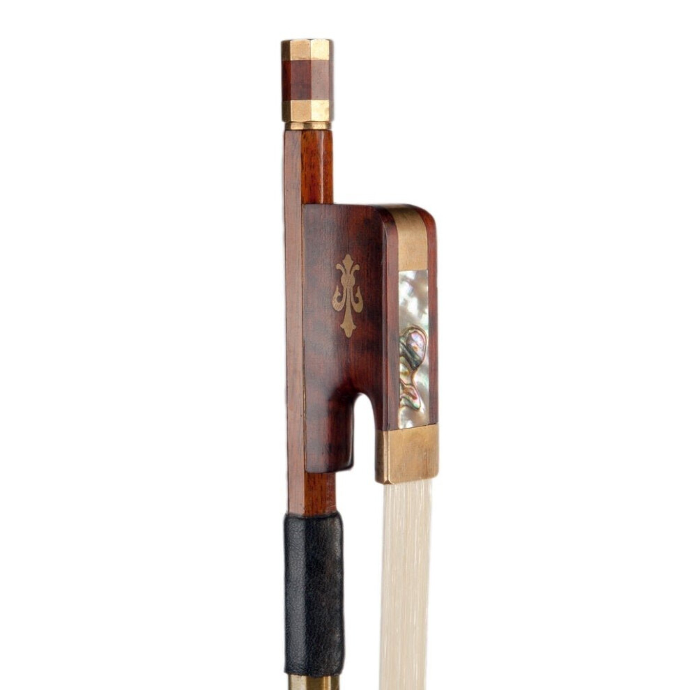 Advanced 4/4 Cello Bow Brazilwood Bow Round Stick AAA Grade White Horsehair Snakewood Frog Handmade Bow