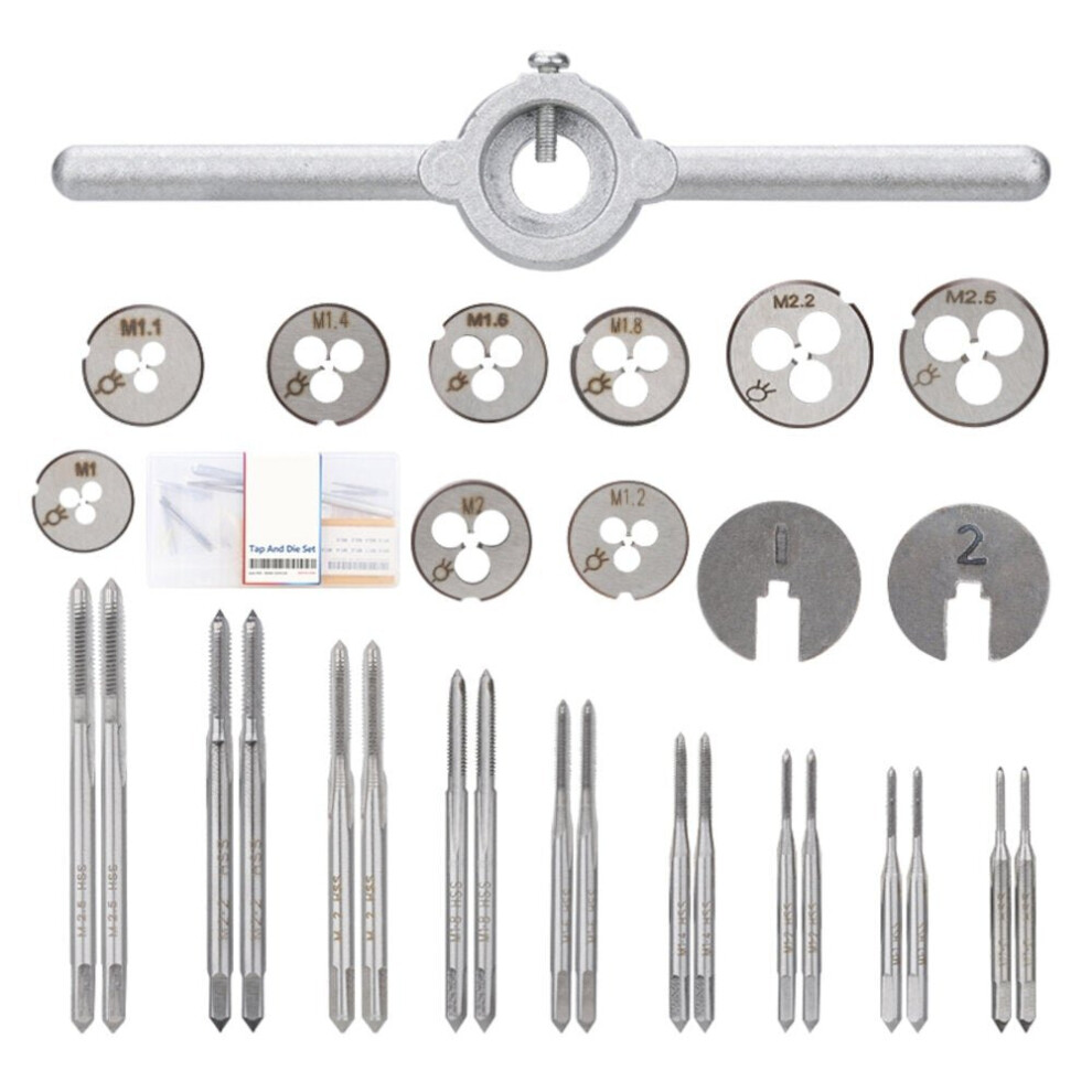 31pcs Multifunction Tap Die Set M1-M2.5 Metric Thread and Screw External Cutting Tapping Hand Tool Kit