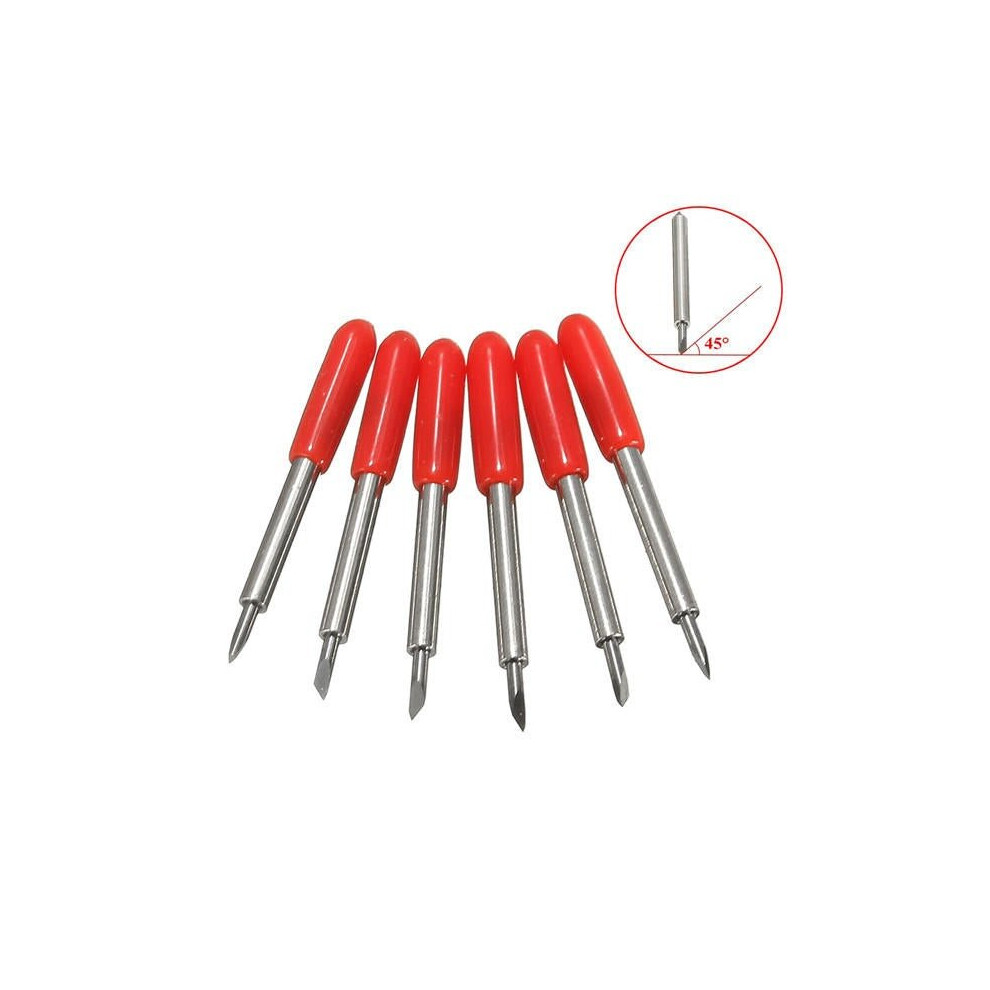 6pcs 45 Degree 23x2mm Cutting Plotter Blades Bit for Roland Vinyl Cutter Holder