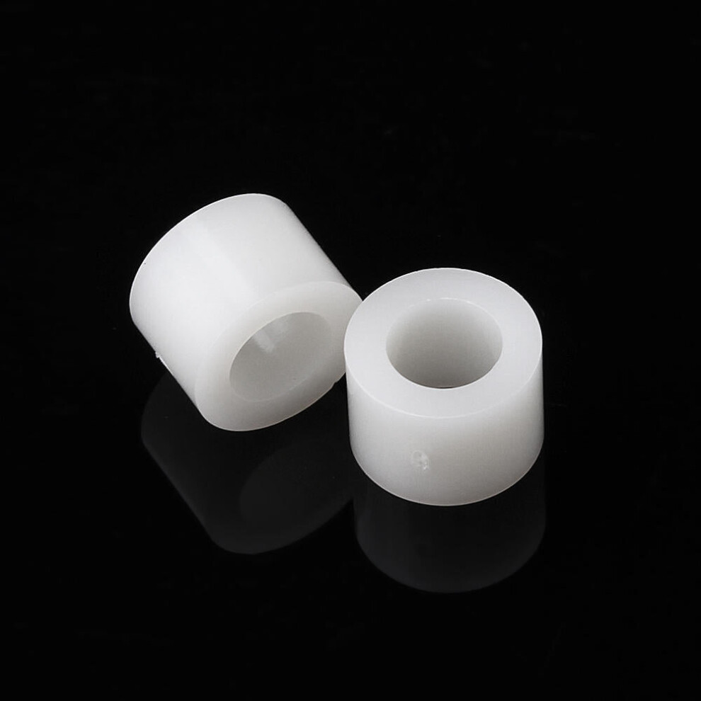 (5mm) 100Pcs M4 White Nylon ABS Non-Threaded Spacer Round Hollow Standoff For PC Board Screw Bolt