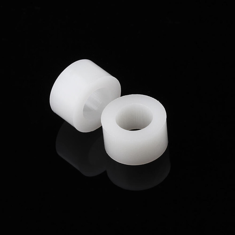 (4mm) 100Pcs M4 White Nylon ABS Non-Threaded Spacer Round Hollow Standoff For PC Board Screw Bolt