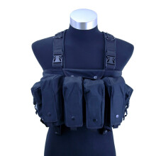 (Black) High Quality Outdoor Tactical Chest Rig Airsoft Hunting Vest Molle Magazine Pouch Simple Military