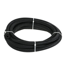 (AN4) Nylon Braided Fuel Hose Oil Cooler 1M Black