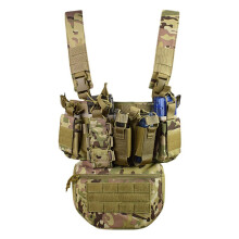 (Dark Green) Running Exercise Weight Vest Multifunctional Outdoor Field CS Army Fan with Bag