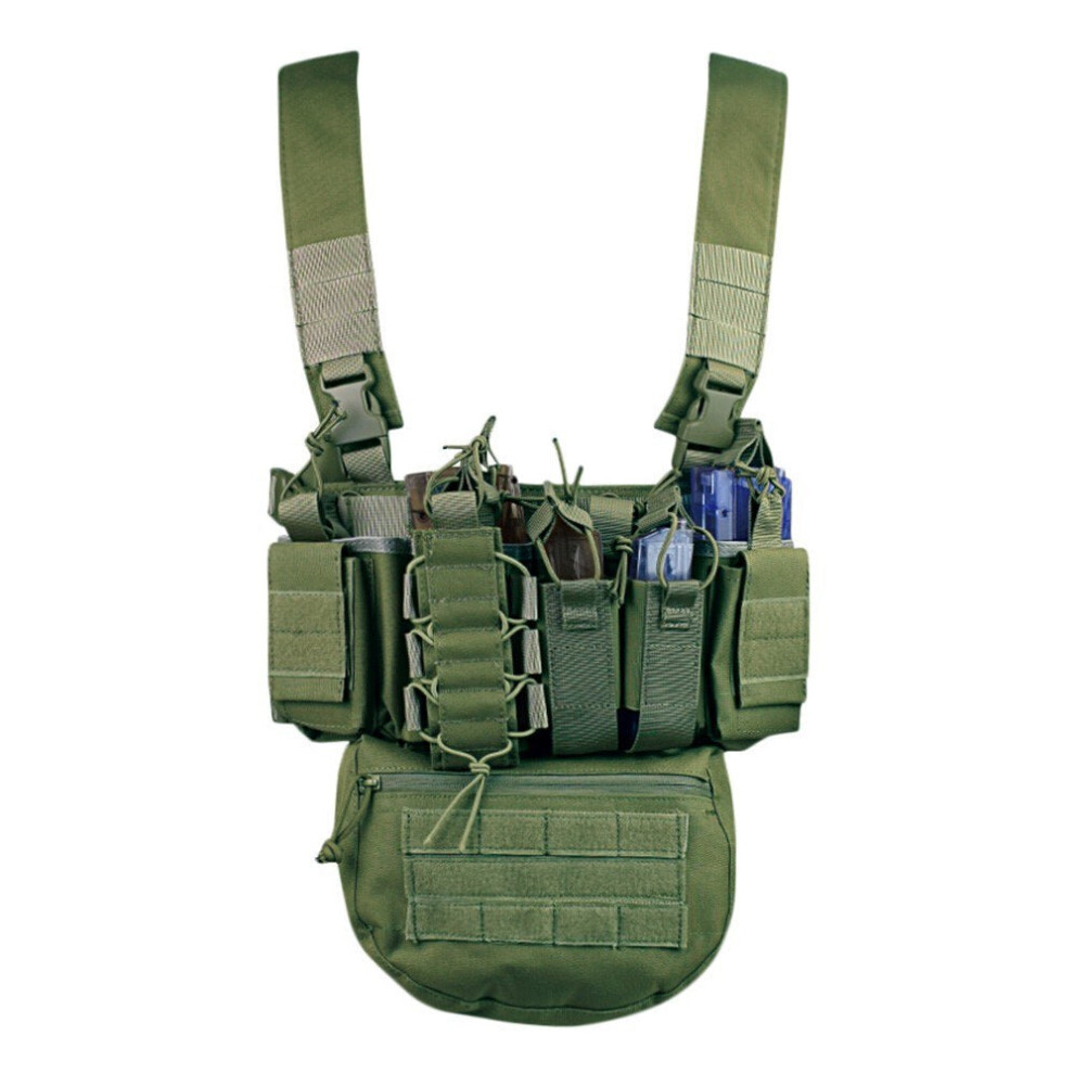 (Green) Running Exercise Weight Vest Multifunctional Outdoor Field CS Army Fan with Bag