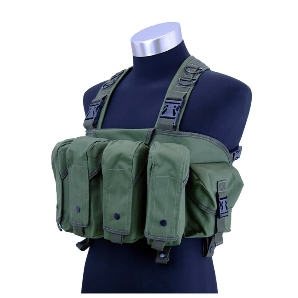 (Green) High Quality Outdoor Tactical Chest Rig Airsoft Hunting Vest Molle Magazine Pouch Simple Military