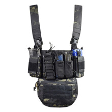 (Black2) Running Exercise Weight Vest Multifunctional Outdoor Field CS Army Fan with Bag