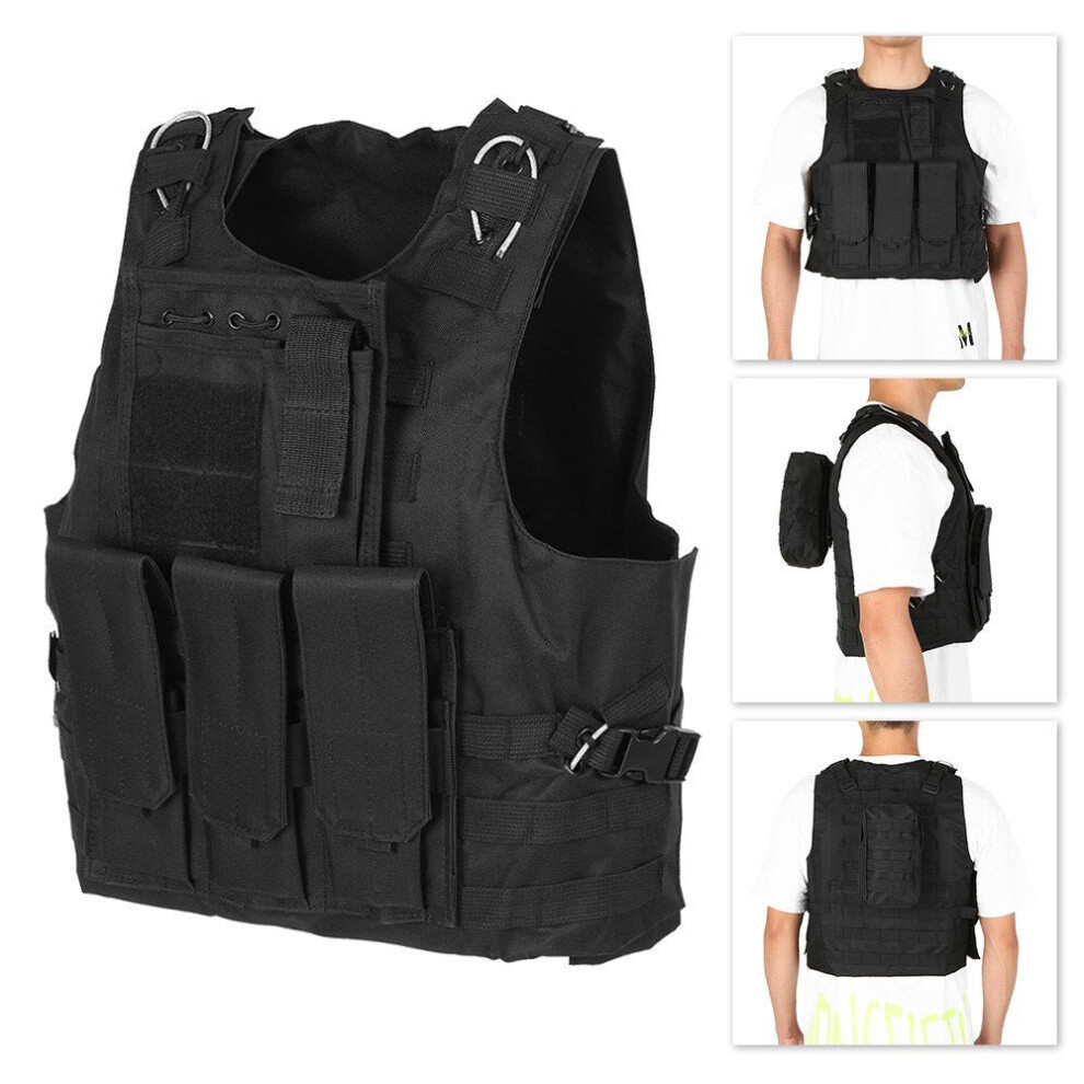 Outdoor Men's Molle Vest Modular Hunting Gear Carrier Adjustable Training CS Gaming Assault Plate