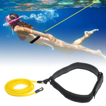 (L) 3/4x6x9m Yellow Swimming Resistance Bands Swim Training Belts Harness Static Swimming Exercise