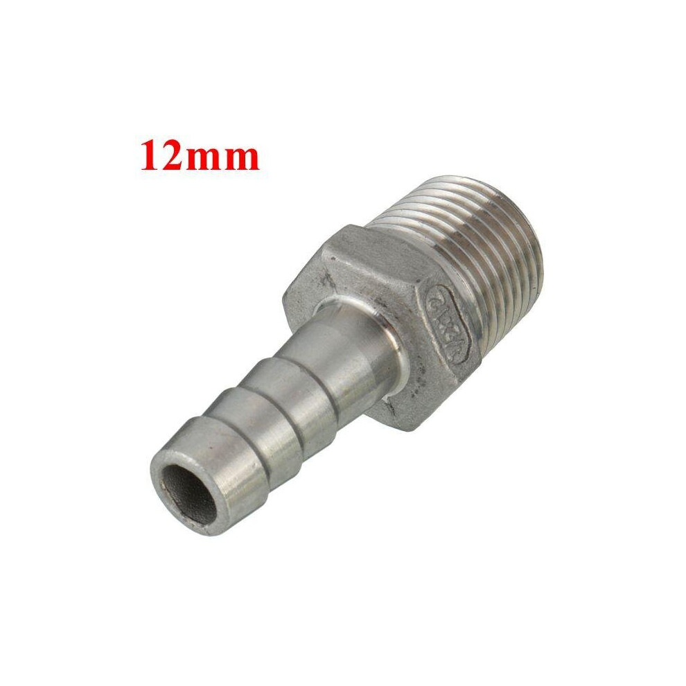 (12mm) 1/2 Inch Male Thread Pipe Barb Hose Tail Connector Adapter 68mm To 19mm