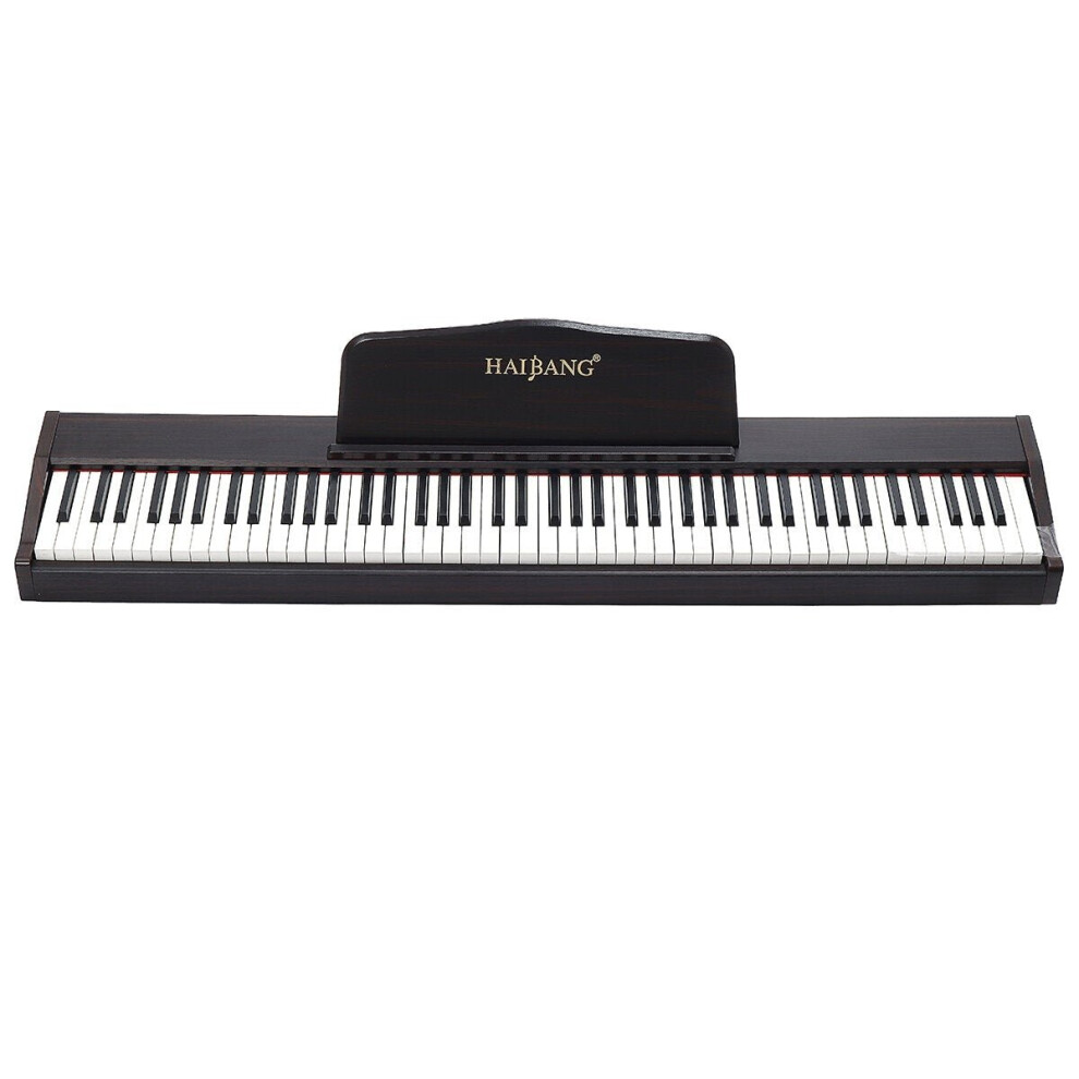 (Dark Brown) 88-key Velocitys-Sensitive Keyboard 128 Polyphonic Electric Piano with Headphones