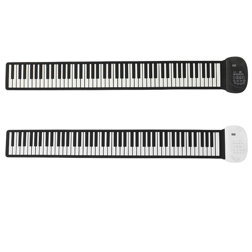 (Black) 88 Standard Keys Foldable Portable Electronic Keyboard Roll Up Piano 1
