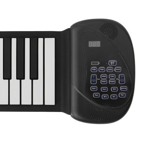 (Black) 88 Standard Keys Foldable Portable Electronic Keyboard Roll Up Piano 2