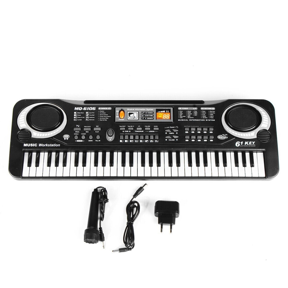Photos - Musical Toy GreenZech Children Kids Electronic Keyboard Electric Piano 61 Keys Musical Instruments with USB + Microphone 