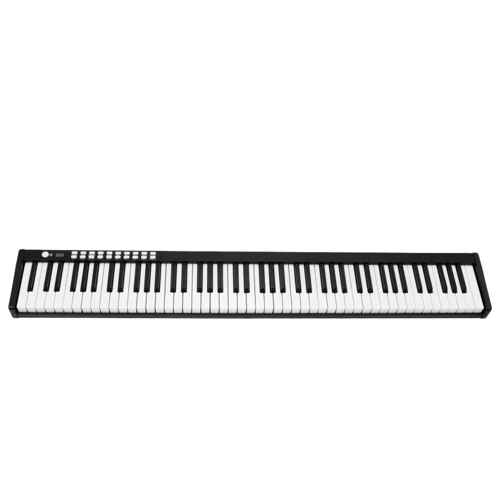 (White) 88 Keys Portable Standard Digital Keyboard LED Keys Smart Electronic Piano