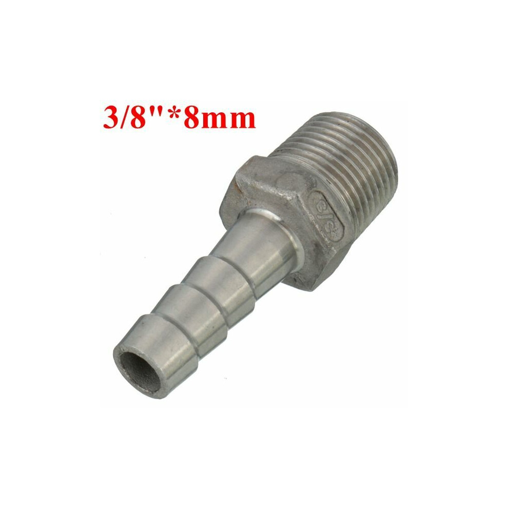 (8Mm) 3/8 Inch Male Thread Pipe Barb Hose Tail Connector Adapter 6Mm To 15Mm 3654659376008