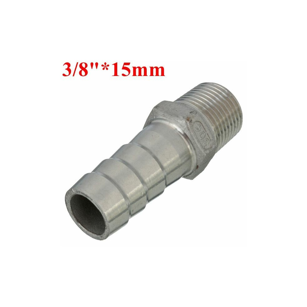 (15mm) 3/8 Inch Male Thread Pipe Barb Hose Tail Connector Adapter 6mm To 15mm