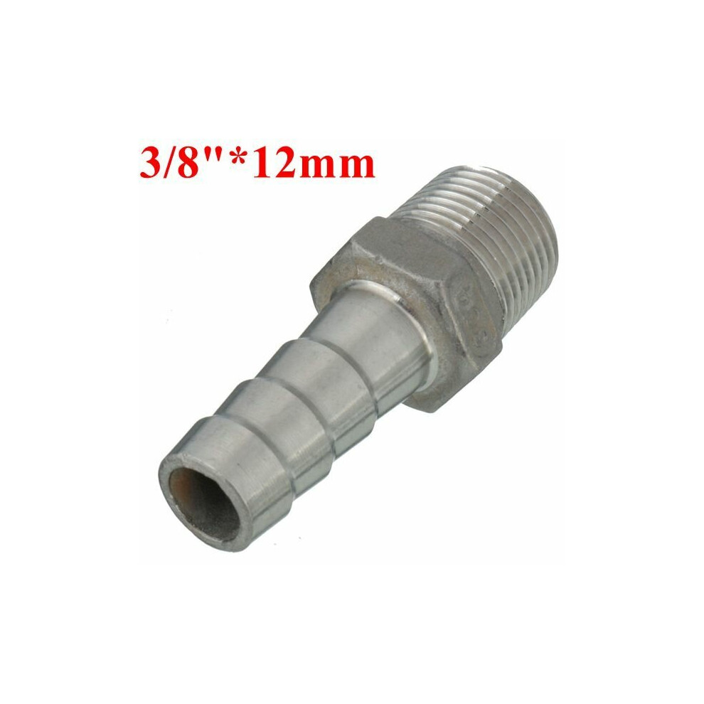 (12mm) 3/8 Inch Male Thread Pipe Barb Hose Tail Connector Adapter 6mm To 15mm