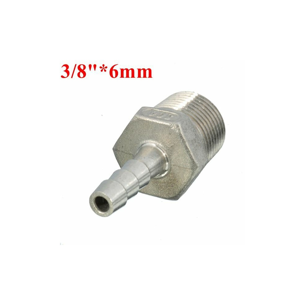 (6Mm) 3/8 Inch Male Thread Pipe Barb Hose Tail Connector Adapter 6Mm To 15Mm 3654659376015