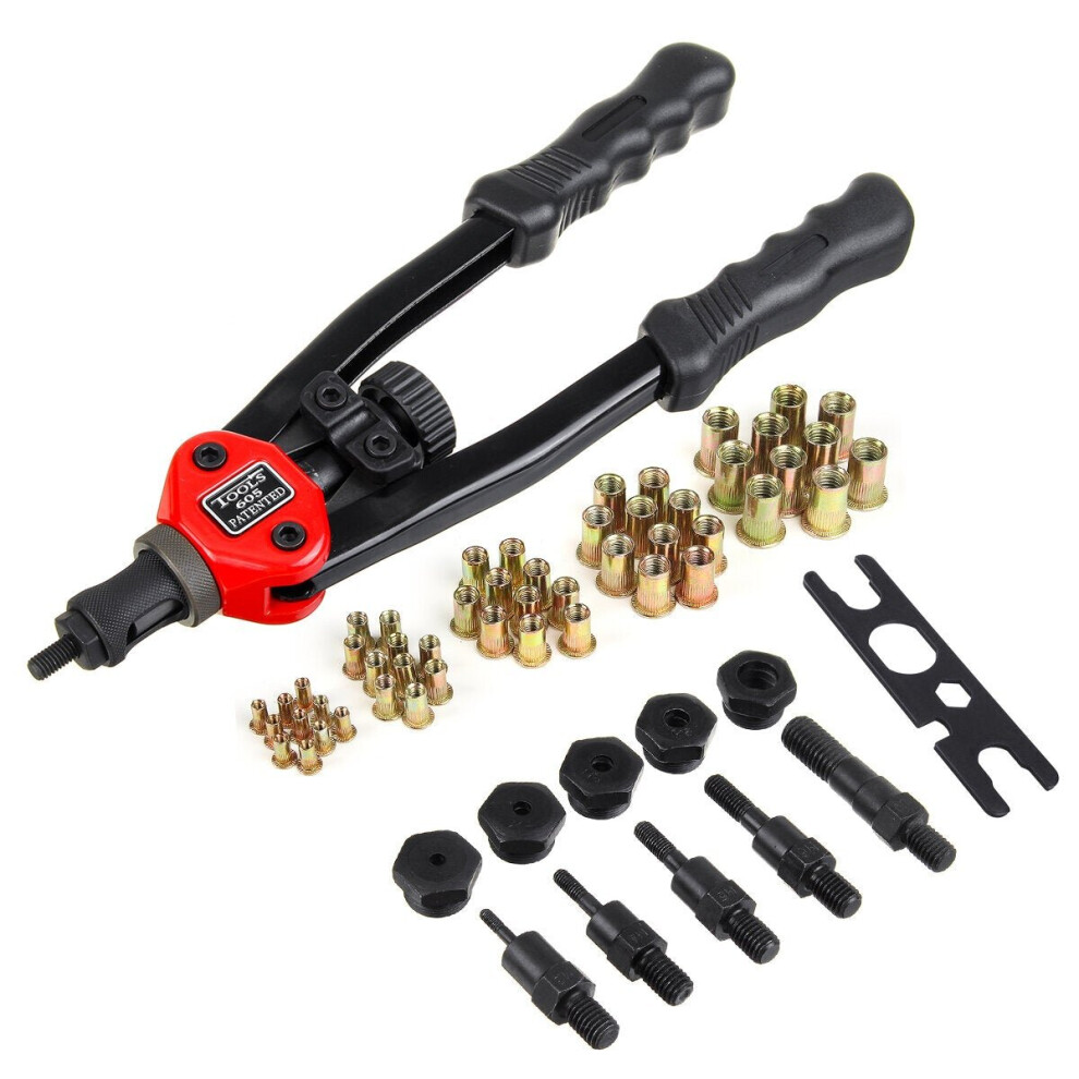 (Set 2: 60Pcs BT605) Premium Easy Automatic Rivet Tool Set Dual-hand Manual Rivet Nut Tool Set