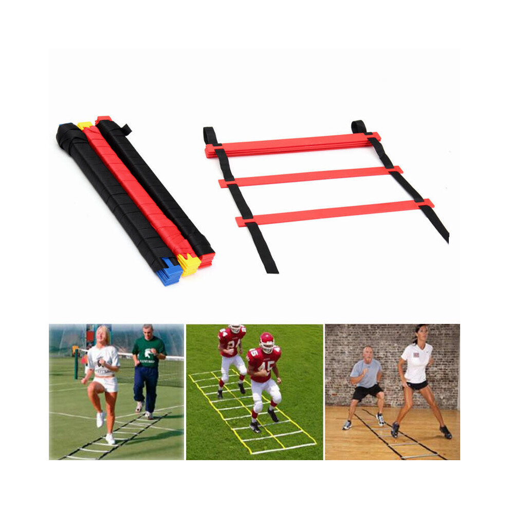 (Blue) 20 Rungs Speed Agility Ladder Soccer Sport Ladder Training Carry Bag