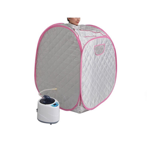 (Silver) Free Inflatable Household Single Sweat Steamer Sauna Bath Folding Box 1