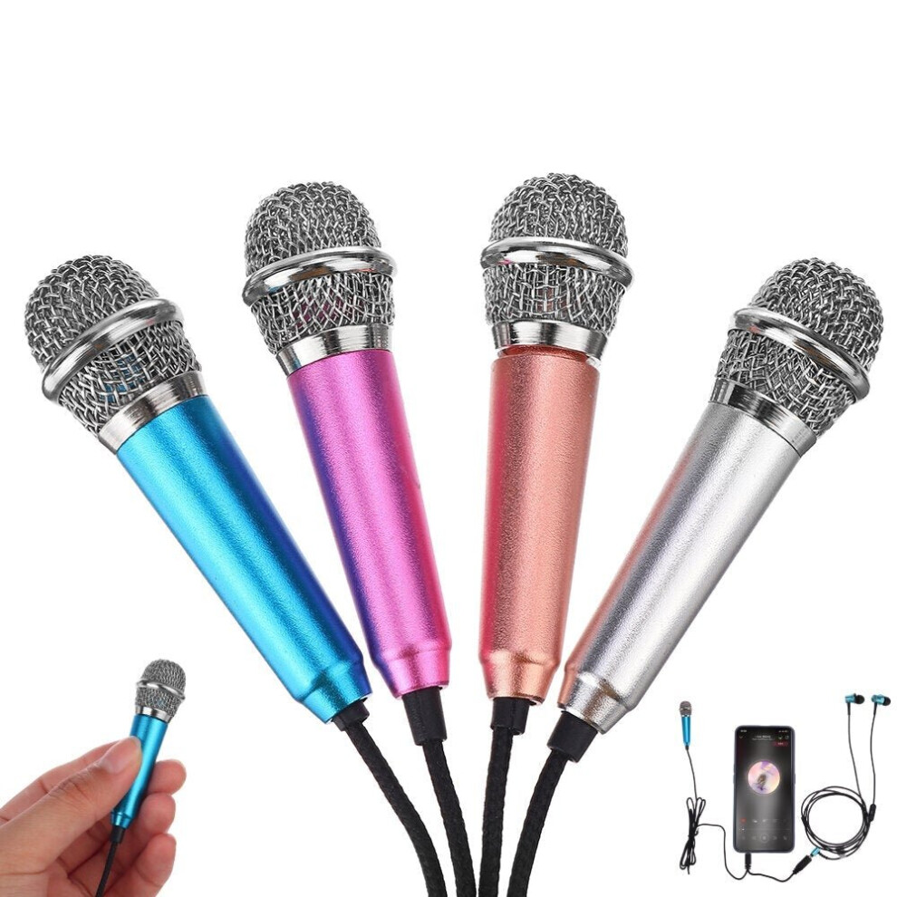 (Silver) Mini Portable Vocal/Instrument Microphone for Mobile Phone Laptop Notebook Apple iPhones Sumsung Android