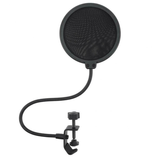 Double Layer Studio Microphone Wind Screen Shield Mesh Gooseneck Noise Filter 2
