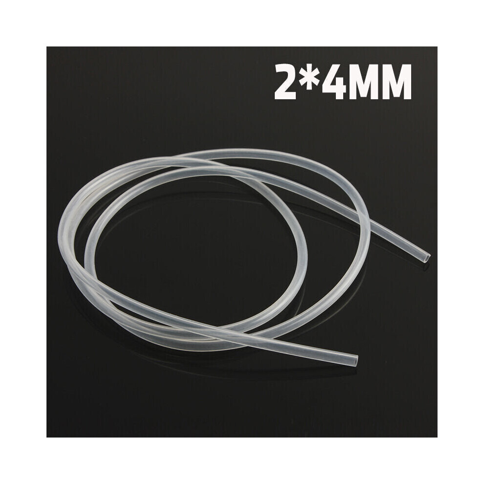 (2*4MM) 3 Meter Soft Food Grade Transparent Silicone Rubber Hose Flexible Silicone Tube