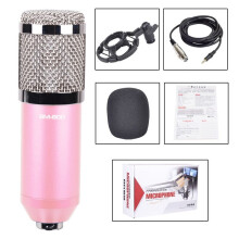 (Pink) Professional Condenser Microphone Studio Broadcasting Singing Audio Recording Mic