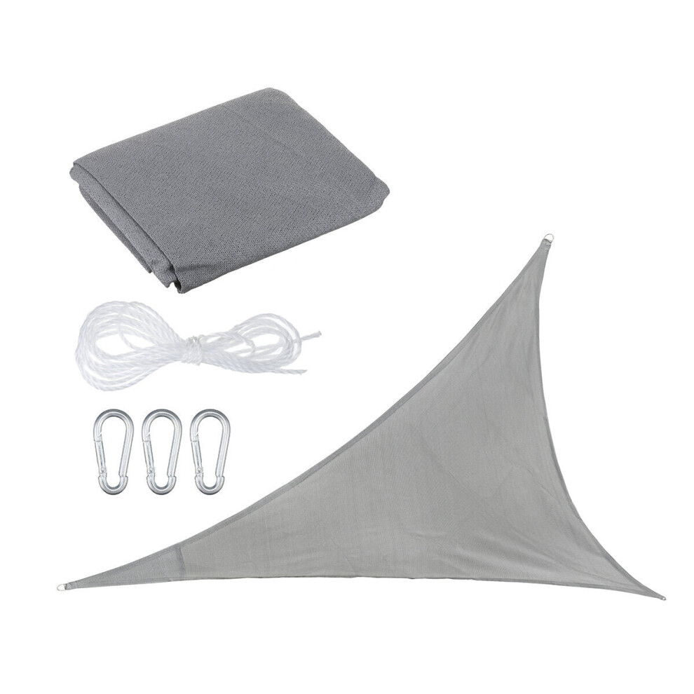 (Grey) 3.94x3.94x3.94 inches Sun Shade Triangle UV Block Canopy Outdoor Facility Garden Tent Awning