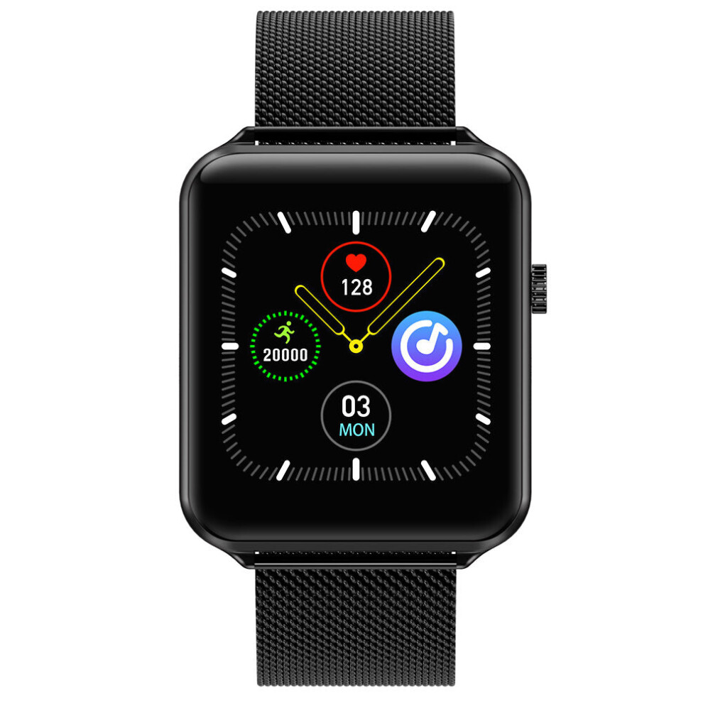 (, Metal) 1.3' Full Touch Screen Smart Watch Blood Oxygen Heart Rate Monitor A10 Black 3654657764661