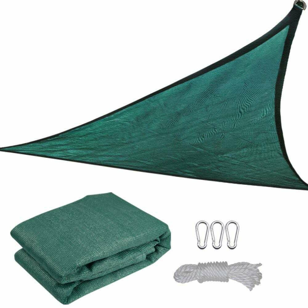 (Green) 3.94x3.94x3.94 inches Sun Shade Triangle UV Block Canopy Outdoor Facility Garden Tent Awning
