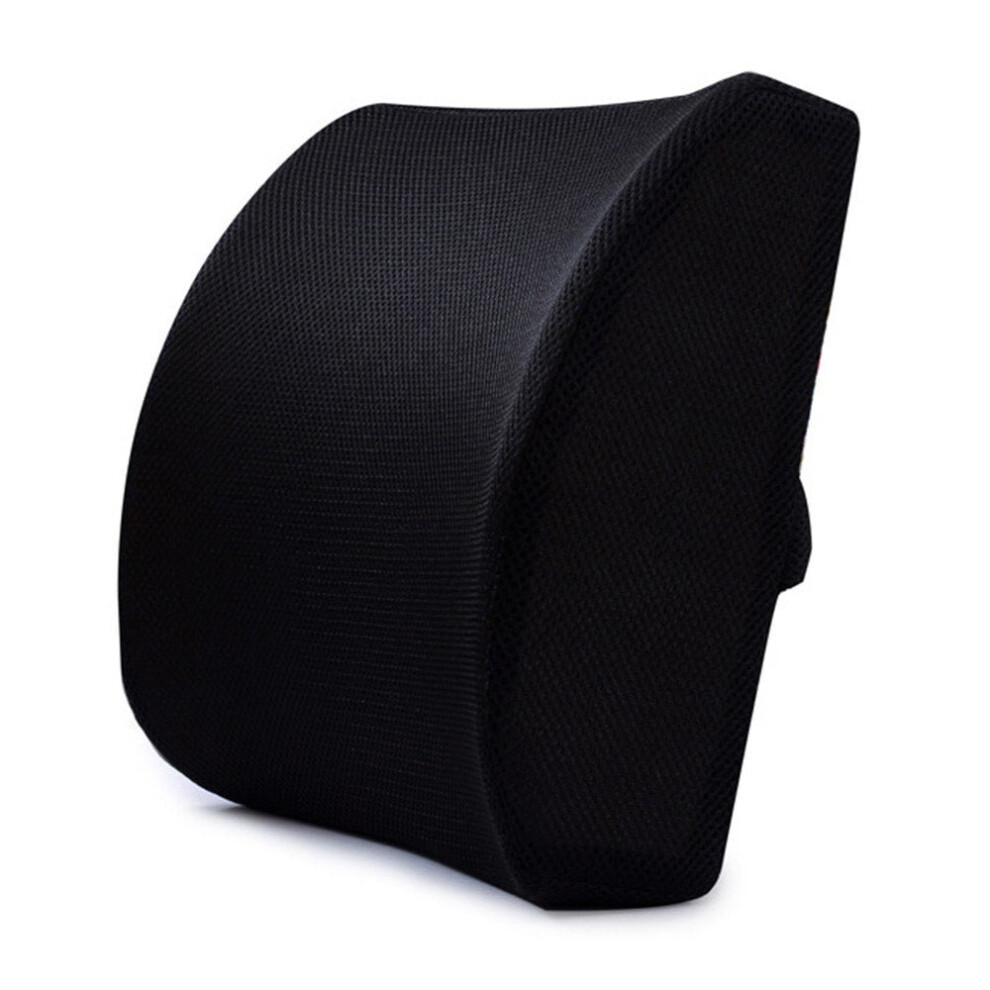 (Black) Soft Memory Foam Waist Pillow - Slow Rebound Cushion Health Waist Back Protection Mat