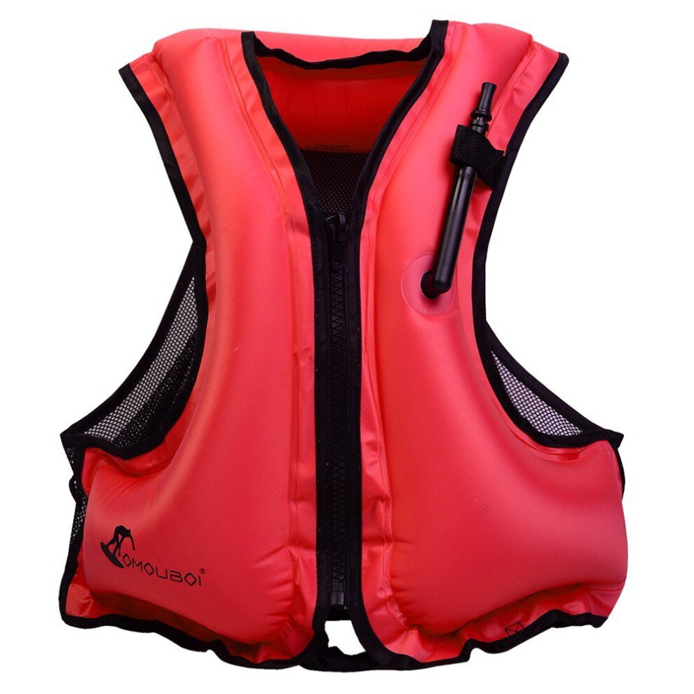 (Red) Adult Inflatable Swim Vest Life Jacket