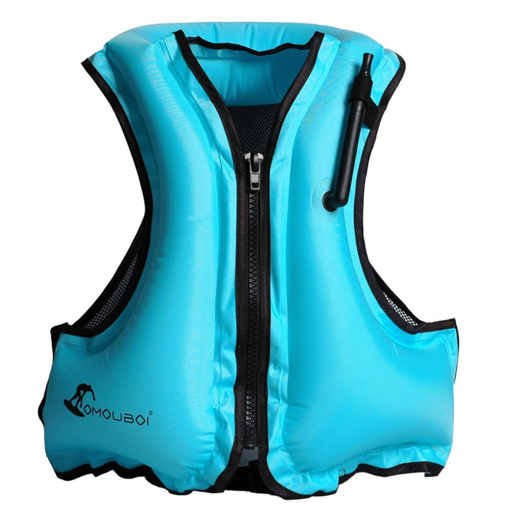 (Blue) Adult Inflatable Swim Vest Life Jacket